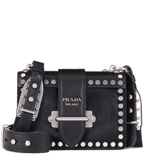 prada bag snake buckle black|Prada leather shoulder bag.